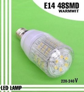 Ledlamp, 48 SMD E14, warmwit, Extreem compact