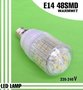 Ledlamp, 48 SMD E14, warmwit, Extreem compact
