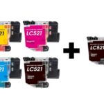 Brother LC-521 XL Cartridgeset met extra zwart (huismerk)